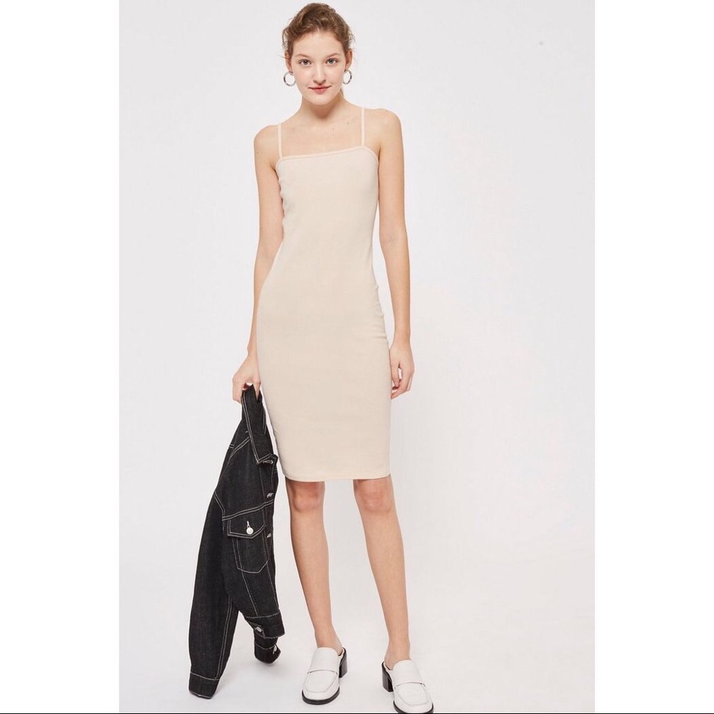 TopShop Cream Bodycon Dress Size 4